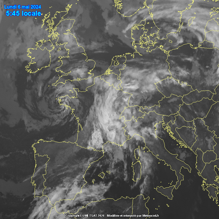 image météo animée de l'europe en infrarouge