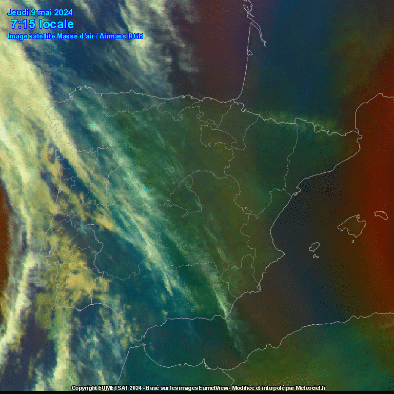Imagen de satélite infrarroja de España